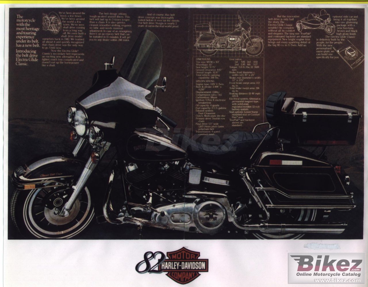 Big Ken Mitchell flh 1340 eiectra glide belt drive picture and wallpaper from Bikez.com